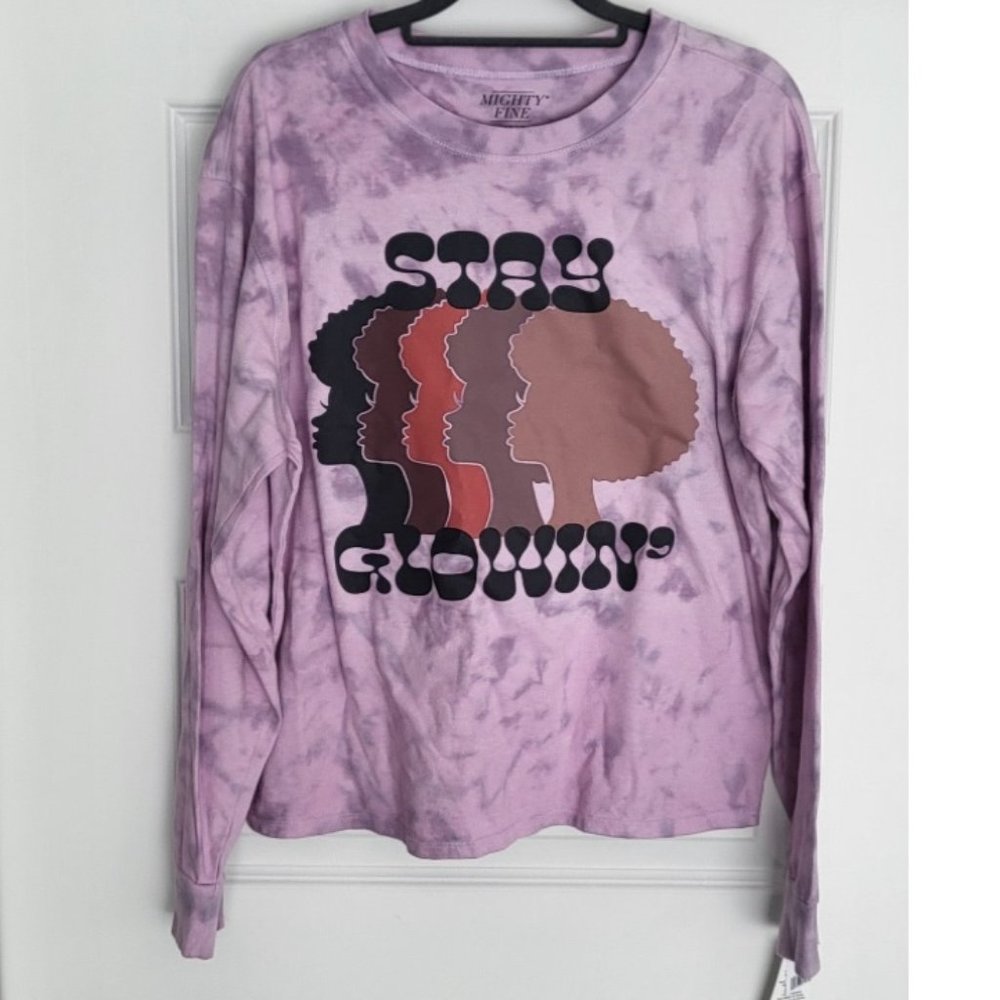 Womens Mighty Fine "STAY Glowin'" Tie Dye Long Sleeve T-Shirt Size S M XL 1X 2X